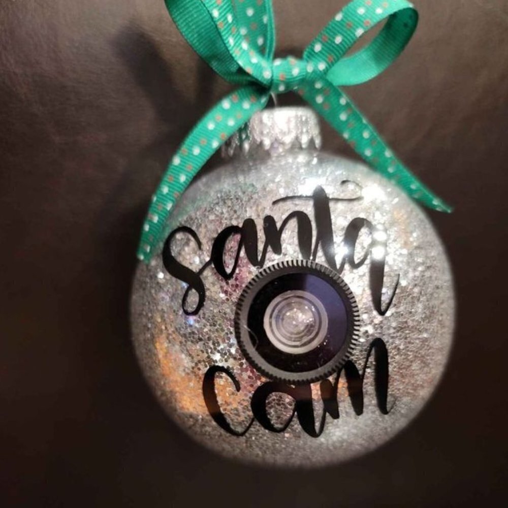 Santa's Always Watching  Santa Cam Hand Crafted ornament